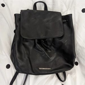 Victoria's Secret Faux Leather Black Backpack